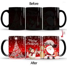 Tasses de Noël changements de couleur tasse créative en céramique thermique magique tasse de thé à café