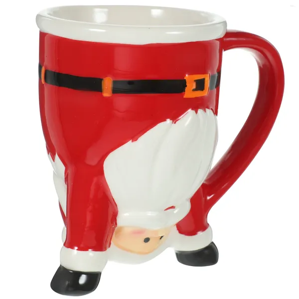 Tazas decoración navideña santa claus dibujos animados leche taza temática de copa de agua