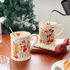 Tasses de Noël Mug Ceramic Water Cup European Style Milk Tass Decoration Maison Halloween Coffee Classic Ceramics Artisanat