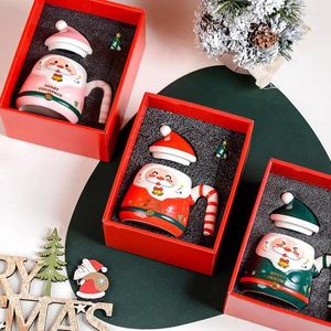Tasses de Noël Santa Creative Cartoon Claus Mark Cup Céramique Céramique Gift Pouplé à la main pour les amis de la famille