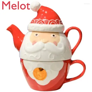 Tasses de la saison de Noël qualité dessin animé créatif kit de coupe de théâtre du Père Noël peut être séparée en céramique