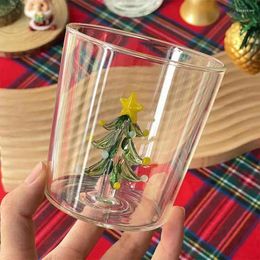 Tasses de Noël en verre d'arbre de Noël cadeaux Coffee Holiday Decoration décor Amateurs de vin de cuisine outils de cuisine