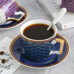 Mokken klassieke abstracte lijn keramische koffiekope mode geometrisch patroon middag