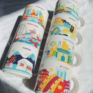 Tazas Taza de café clásica Taza Patrón de sirena Tazas de leche Regalos novedosos Té de cerámica Buck Estándar KC5150 Ciudad de la taza 230829