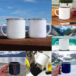 Tasses classique rétro créatif maison tasse à café tasses cuisinables émail chauffant Camping vacances eau lait tasse à la main cadeaux