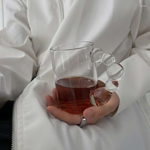 Tasses Tasse En Verre Transparent Tasse À Café Pour Cappuccino Latte Creative Lait Jus De Thé Résistant À La Chaleur BBQ Pique-Nique Bière Cocktail Vin Gobelet