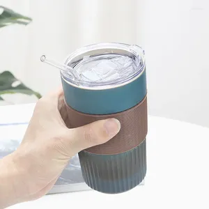 Tasses à café de pouces grossières Tasse de café portable grande capacité avec paille de couvercle Creative Car Gift DIY LOGO