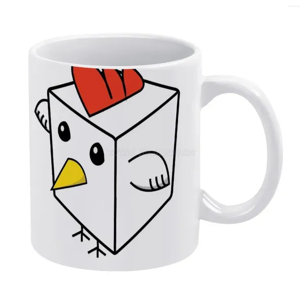 Tasses coq bloc de tasse blanche 11oz en céramique tasse tasse de café ami cadeau d'anniversaire cadeau de poulet