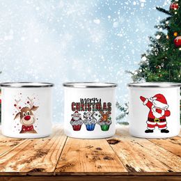 Tasses cacao noël émail père noël renne chocolat veille boîte remplissage tasses de noël cadeau de vacances 221122