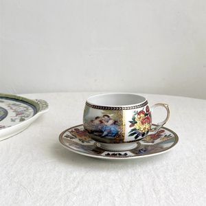 Mokken koffiekopje Dish Afternoon Tea Dessert Melk mokplaat Creatieve handgeschilderde keramiek 230815