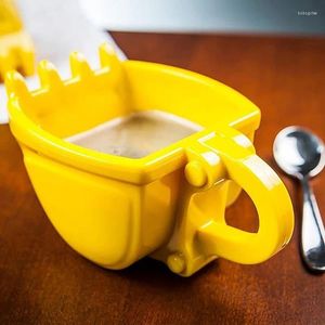 Mokken Coffee Cup Excavator emmer met lepel creativiteit thee melk mok grappige grappig cake container verjaardag cadeau