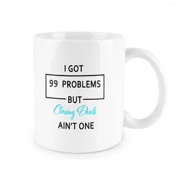 Mugs Coffee Cup Ik heb 99 problemen, maar is geen 11oz creatieve keramische theemok Moederdagbekers en drop