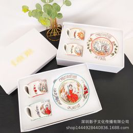 Tazas Amantes de la taza de café Doble Plato Box de regalo Retro Tea de té de la tarde británica China de hueso del hogar 230815