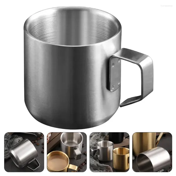 Tasses à café en acier inoxydable, tasses de Camping au lait, décoration en métal pour petit déjeuner, Portable, multi-usage, bouillie de voyage, 150ml