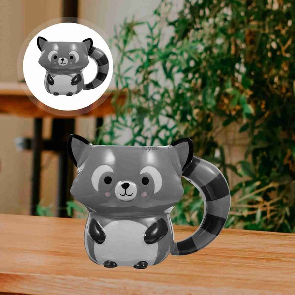 Tazas Taza de café Taza Taza de mapache animal Taza de té de animales de dibujos animados Taza de café de oficina Taza de agua para el hogar YQ240109