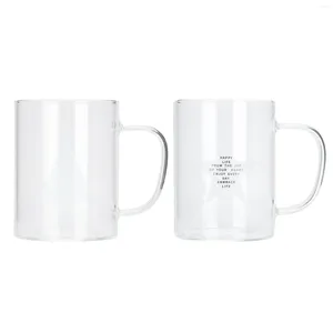 Tasses Tasse à café adaptée à n'importe quel réglage 350 ml Nettoyage facile Verre à thé Verre à eau avec poignée pour bureau à domicile Café Bar El