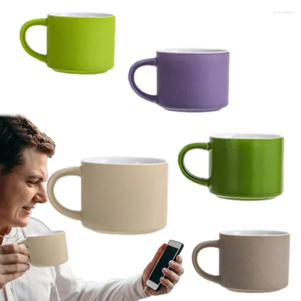 Tazas Café de café Espresso Taza de cerámica 5 PPCS Cappuccino con mango para vino de jugo