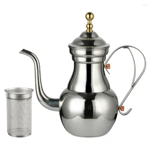 Tazas Coffee Kettle Tea para té para el recipiente de té doméstico Guiso de goteo de acero inoxidable vertido agua elaboración de agua