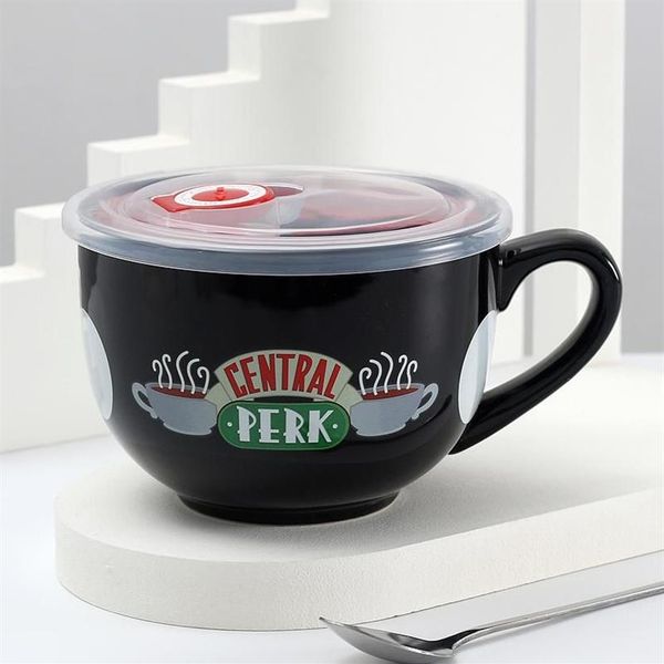 Tazas Taza de café Amigos Programa de televisión Central Perk Taza de capuchino Kawaii Desayuno lindo Taza de cerámica de gran tamaño298O