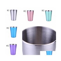 Tasses tasses tasses en acier inoxydable S Glass Colorf Wine Cold Brinking Cup Car Drinkware avec les couvercles 5 Designs en option DSLYW2669 DROP DEL DHW2Z