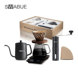 Mokken Koffieset Gespecialiseerd Giet over Drip Maker Cafe Accessoires Barista Gereedschap Kit Portabl Coffeeware Sets Filter 231214