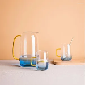Mokken koud glazen water fles pot ketel transparante hittebestendige pot met grote capaciteit met handvat tepot werpers 1.4L