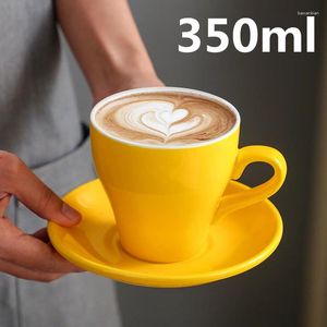 Mokken kleurrijke keramische latte cup tulpenkaart doek bloemen Amerikaans noordse stijl creatieve 350 ml mok koffiemelk