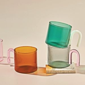 Tasses en verre coloré pour café, tasse de thé au lait, tasses de bureau, verres créatifs, cadeau d'anniversaire, mignon, résistant à la chaleur