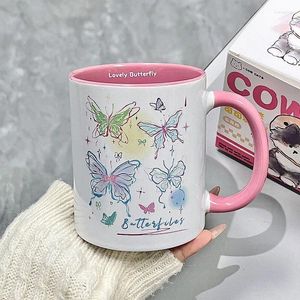 Mokken kleurrijke graffiti vlinder mok keramisch water beker huishouden koffiebekers ins high beauty verjaardag cadeau melkdrankjesware
