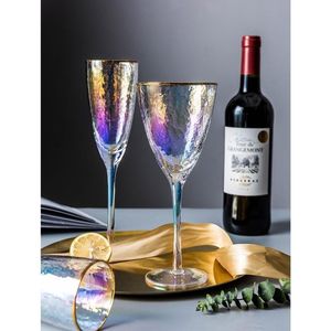 Mokken kleurrijk iongouden rand kristal goblet martini wijnglas romantisch kaarslicht diner bruiloft champagne fluiten glazen bier mugmugs