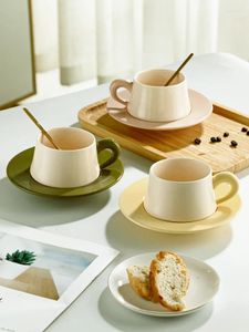 Mokken Commerciële Franse stijl Koffie beker Set Set Creative Ceramic Latte Ins Niche Design Sense High-Grade Exquisite Mok
