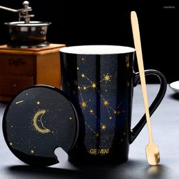 Mokken Constellation Cup Creative Ceramic Water Persoonlijkheid Lepel Mug Trend Student Koffie Grote capaciteit Thee