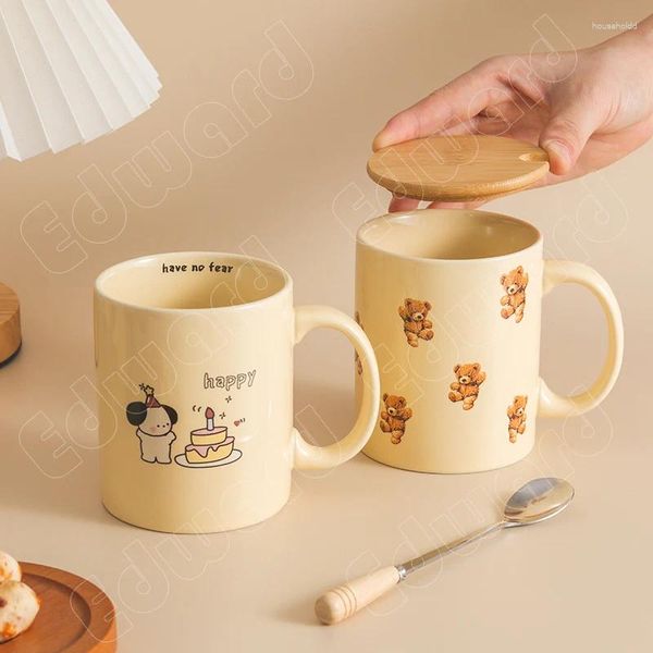 Tasses couleur crème tasse cadeaux de noël en céramique Style européen tasses à eau motif classique rétro café décoration de la maison