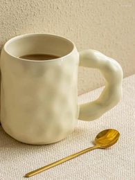 Tazas Crema Feng Shui Taza Cerámica Instagram Viento Mano Leche Pellizcada Marca Blanca Café Alta Belleza Pequeño Desayuno Impecable