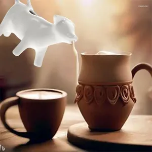 Tasses crémier pichet dessin animé vache forme petite tasse à café Sauce sauce distributeur résistant à la chaleur sirop conteneur pour la maison Camping