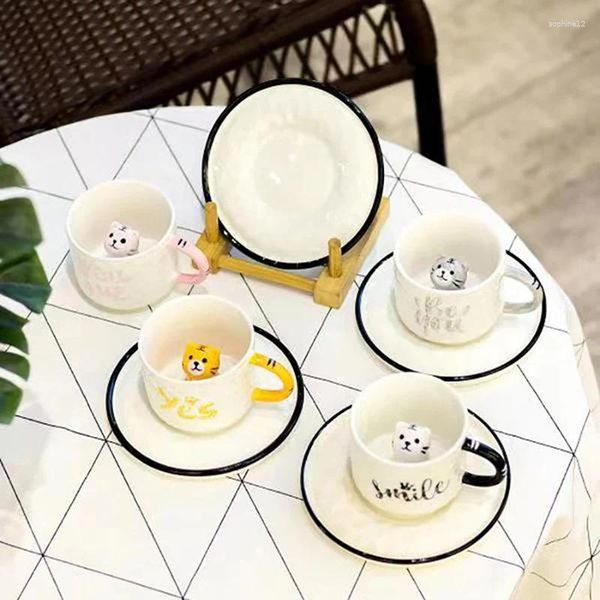 Tazas creativas 3d animal cerámica taza de café tigre variedad de tridimensionales