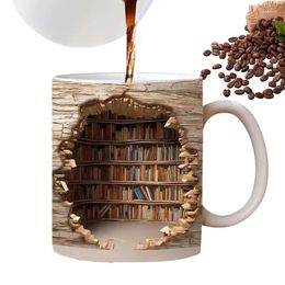 Mokken Creatieve 3D Boekenplank Mok Bibliotheek Cup Ruimte Ontwerp Boekenclub Nieuwigheid Koffie Kerst Verjaardagscadeaus