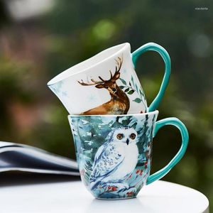 Tasses créatives animaux céramique tasse ménage américain personnalisé eau petit déjeuner petit déjeuner café millier de cuisine cadeau