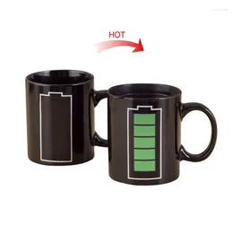 Tasses créatives batterie tasse magique changement de chaleur sensible drôle Cool café thé couleur Unique tasse nouveauté cadeaux