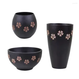 Tasses Creative Bowl Cup Wood Wood Maison Maison Cherry Blossom Lacquer Water Big Bily Drinkware