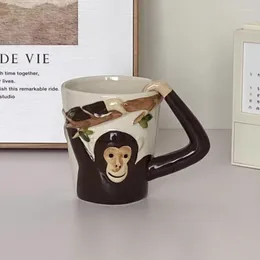 Mokken creatieve cartoon dier keramische mok senior aap kinderen schattig waterbeker persoonlijkheid grappig koffie cadeau keuken servies