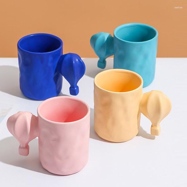 Tazas creativas de cerámica con forma de globo para café, taza de café con dibujo de arte de Color, taza delicada para café con leche, desayuno en casa, leche de avena, regalos de cumpleaños