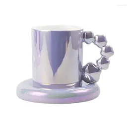 Tazas creative cerámica bebida copa de glaze perlada café milke taza en el hogar desayuno desayuno dido de lujo regalos de cumpleaños de boda