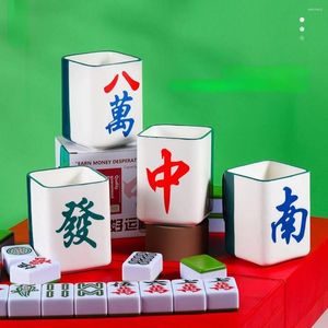 Tasses Creative Ceramic Mahjong Tasse pour tasses à café Tasse de thé inhabituelle Original et drôle pour donner une consommation de boisson