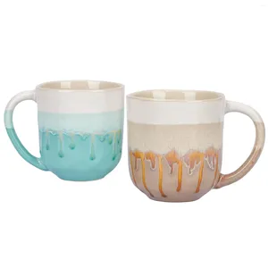 Tasses créatices en céramique Mug rétro Kiln Changement de couleur Glaze artisanat tasse de café à la maison tasse de petit-déjeuner kawaii