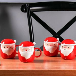 Mokken creatieve kerstmok zelfgemaakte keramische beker met deksel lepel koffie huis ontbijt melkreeks cadeau water