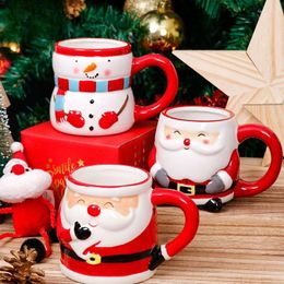 Mokken Creatieve Kerst Sokken Cup Leuke Sneeuwpop Keramische Mok Meisje Paar Cadeau Water