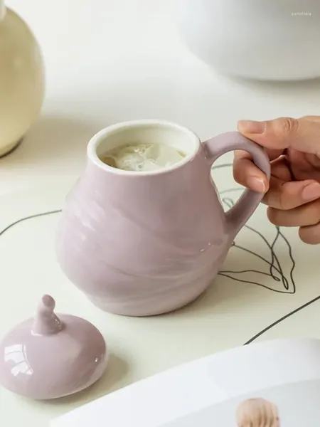 Tazas Creativo Lindo Estilo Crema Instagram Taza De Cerámica Fiesta De Oficina En Casa Con Tapa Taza De Agua Divertida