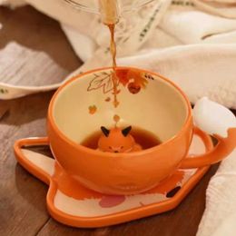 Mokken creatief espresso origineel ontbijtdessert sublimatie koffie mok bot china kahve fincan takimlari cup en schotel set