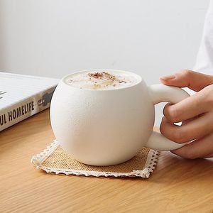Mokken creatief vet bolvormig mok zwart en wit groot oor keramische planeet cup kantoor persoonlijkheid koffie paar paar paar